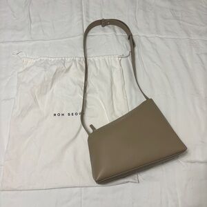 ROH Seoul Rowie Beige Tan Leather Shoulder Bag
